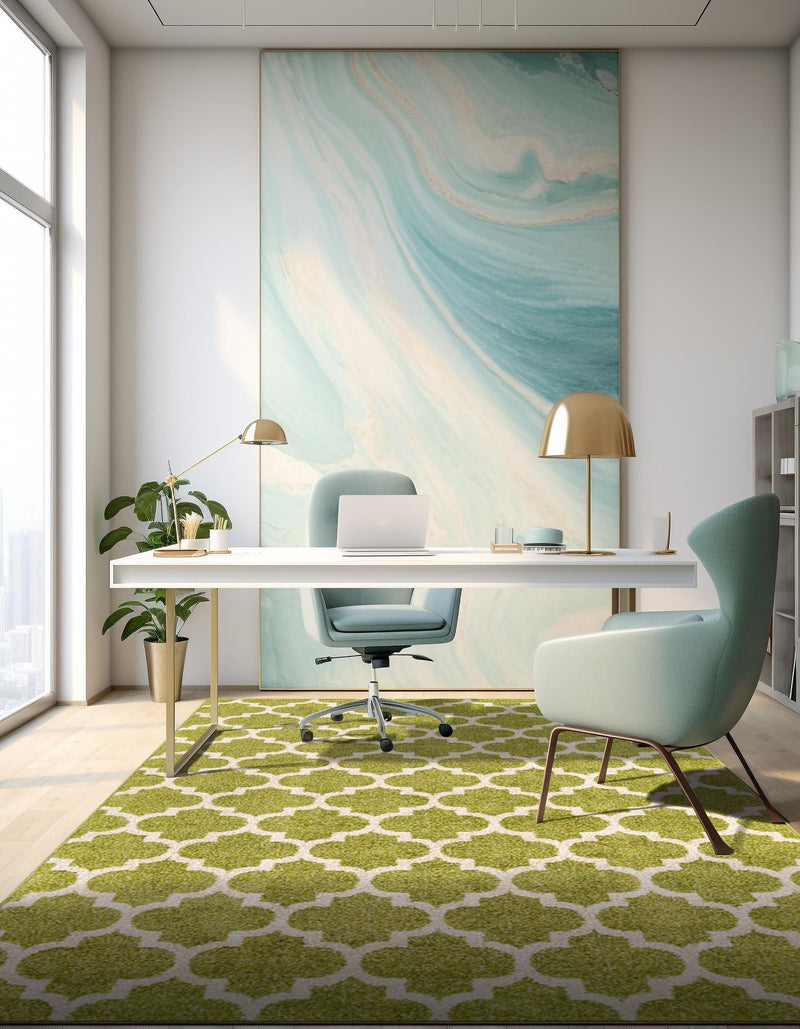 Lattice Gardens Collection Area Rug - Bloomfield (Light Green) Rectangular Light Green lifestyle 27