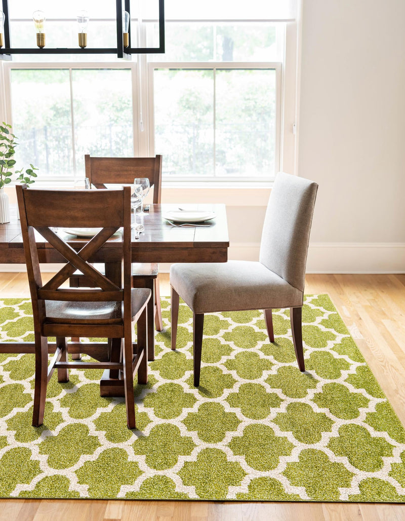 Lattice Gardens Collection Area Rug - Bloomfield (Light Green) Rectangular Light Green lifestyle 29
