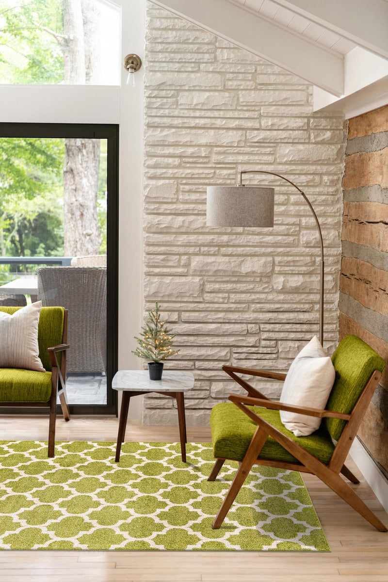 Lattice Gardens Collection Area Rug - Bloomfield (Light Green) Rectangular Light Green lifestyle 32