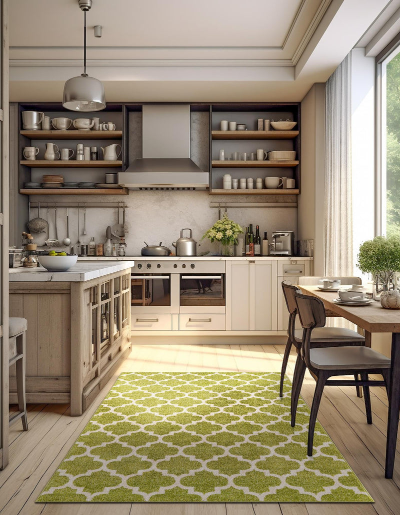 Lattice Gardens Collection Area Rug - Bloomfield (Light Green) Rectangular Light Green lifestyle 35