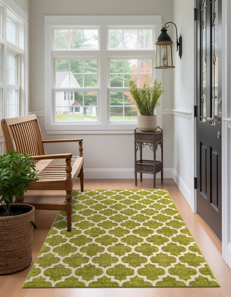 Lattice Gardens Collection Area Rug - Bloomfield (Light Green) Rectangular Light Green lifestyle 41