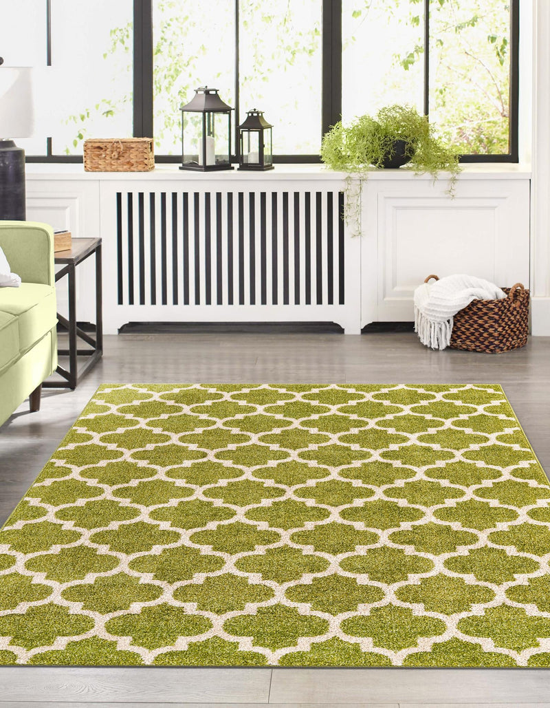 Lattice Gardens Collection Area Rug - Bloomfield (Light Green) Rectangular Light Green lifestyle 47