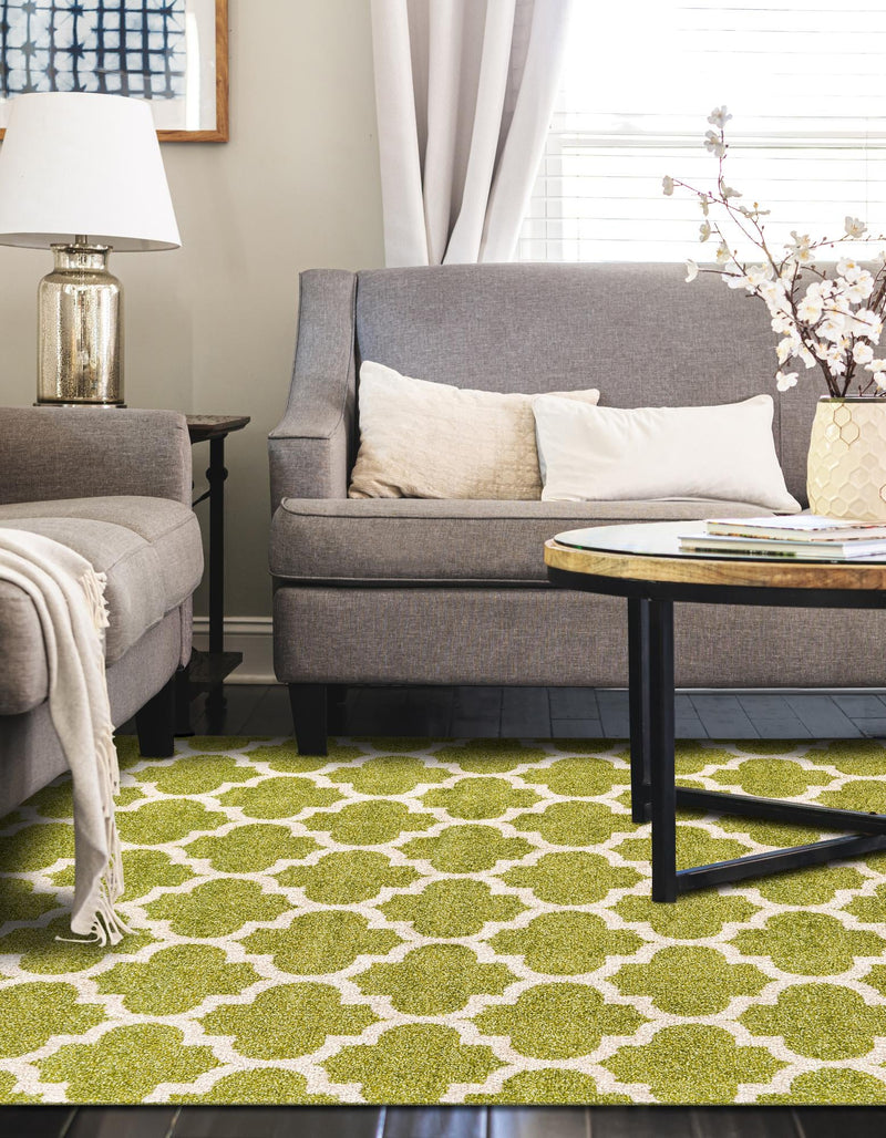 Lattice Gardens Collection Area Rug - Bloomfield (Light Green) Rectangular Light Green lifestyle 50