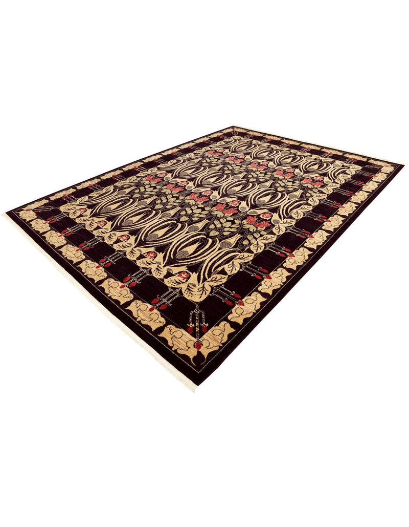 Chelsea Elegance Collection Area Rug - Brompton (Black) Rectangle Black lifestyle 7