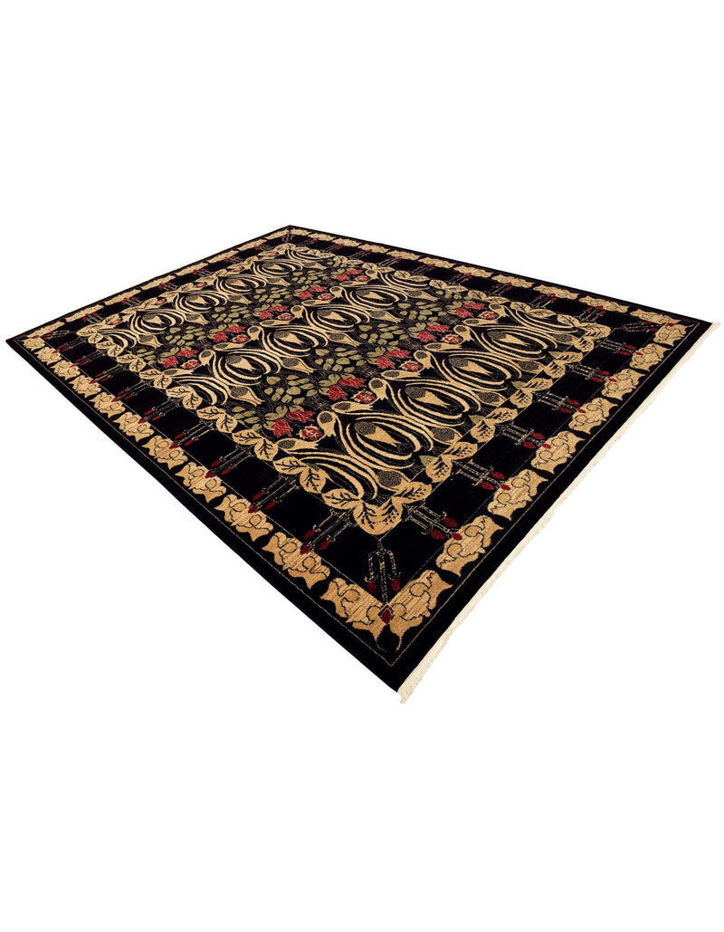 Chelsea Elegance Collection Area Rug - Brompton (Black) Rectangle Black lifestyle 8