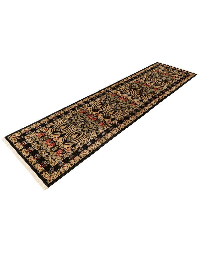 Chelsea Elegance Collection Area Rug - Brompton (Black) Runner Black lifestyle 41