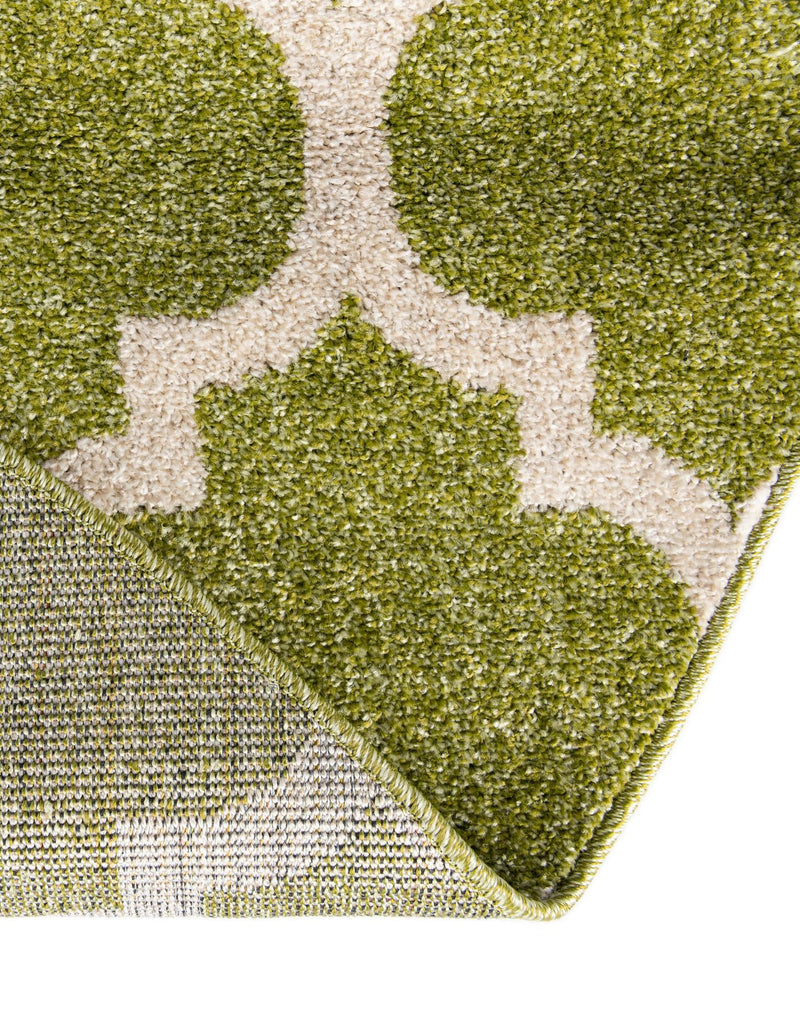 Lattice Gardens Collection Area Rug - Bloomfield (Light Green) Round Light Green lifestyle 61