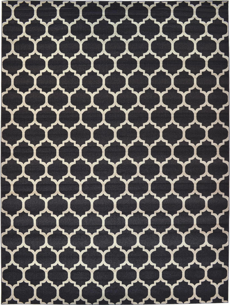 Lattice Gardens Collection Area Rug - Bloomfield (Black) Rectangle Black lifestyle 2