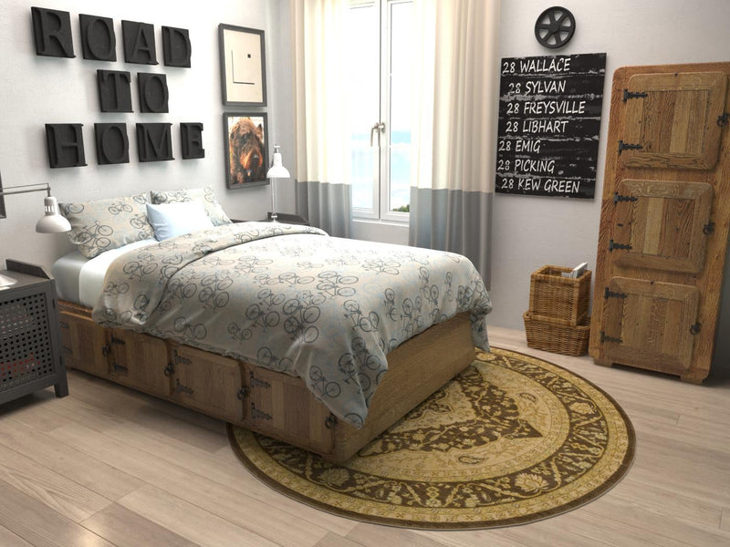 Chelsea Elegance Collection Area Rug - Twickenham Round Brown lifestyle 44