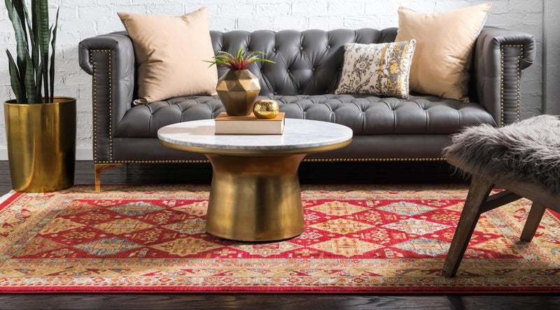 Persian Elegance Collection Area Rug - Kashan Rectangular Red lifestyle 19