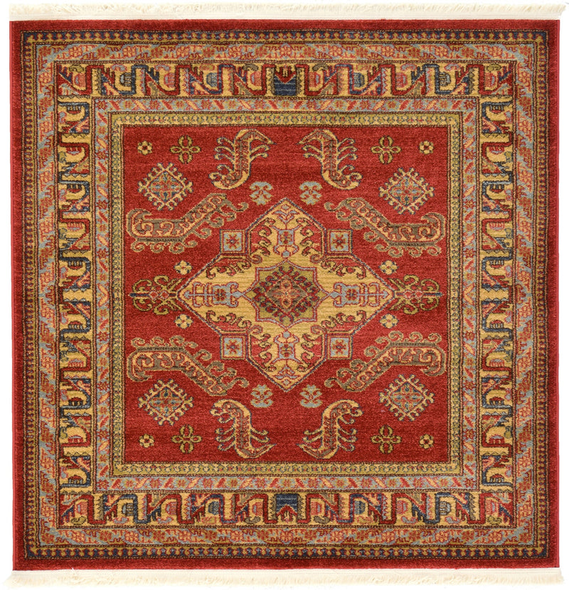 Persian Elegance Collection Area Rug - Mashhad Square Red lifestyle 7