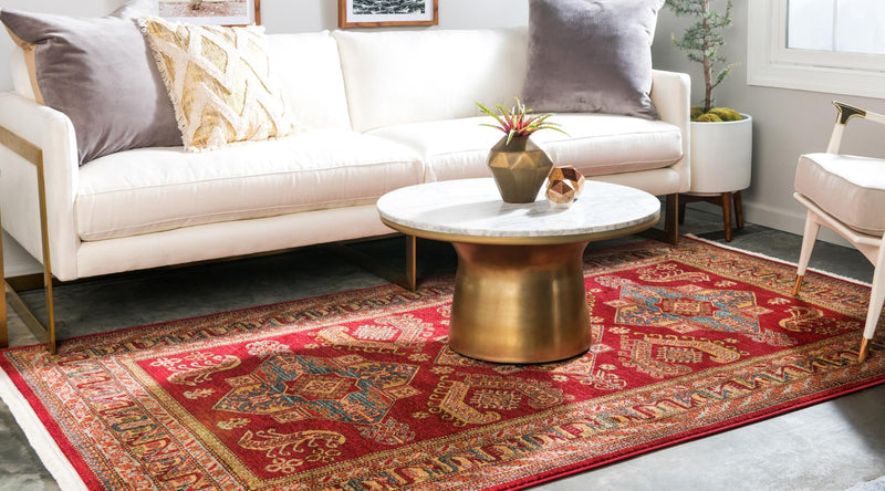 Persian Elegance Collection Area Rug - Mashhad Rectangular Red lifestyle 15