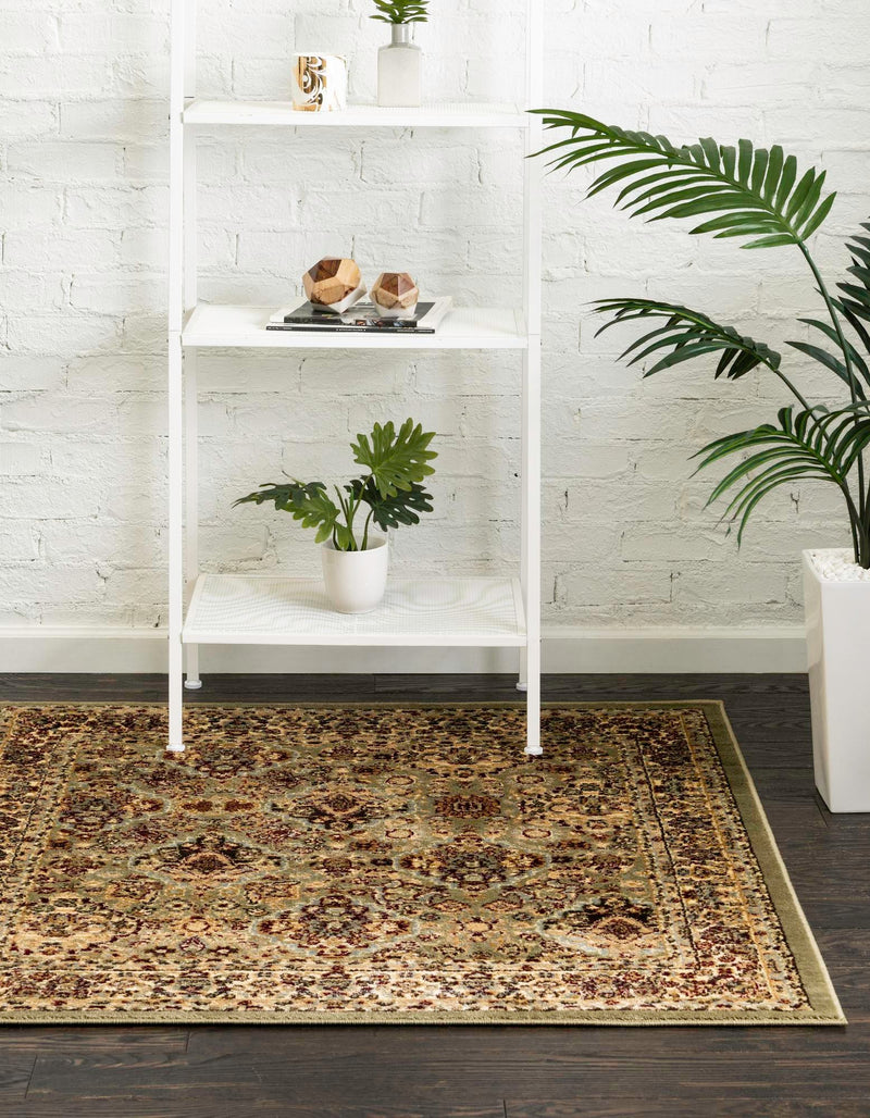 Jaipur Elegance Collection Area Rug - Sawai Square Light Green lifestyle 54