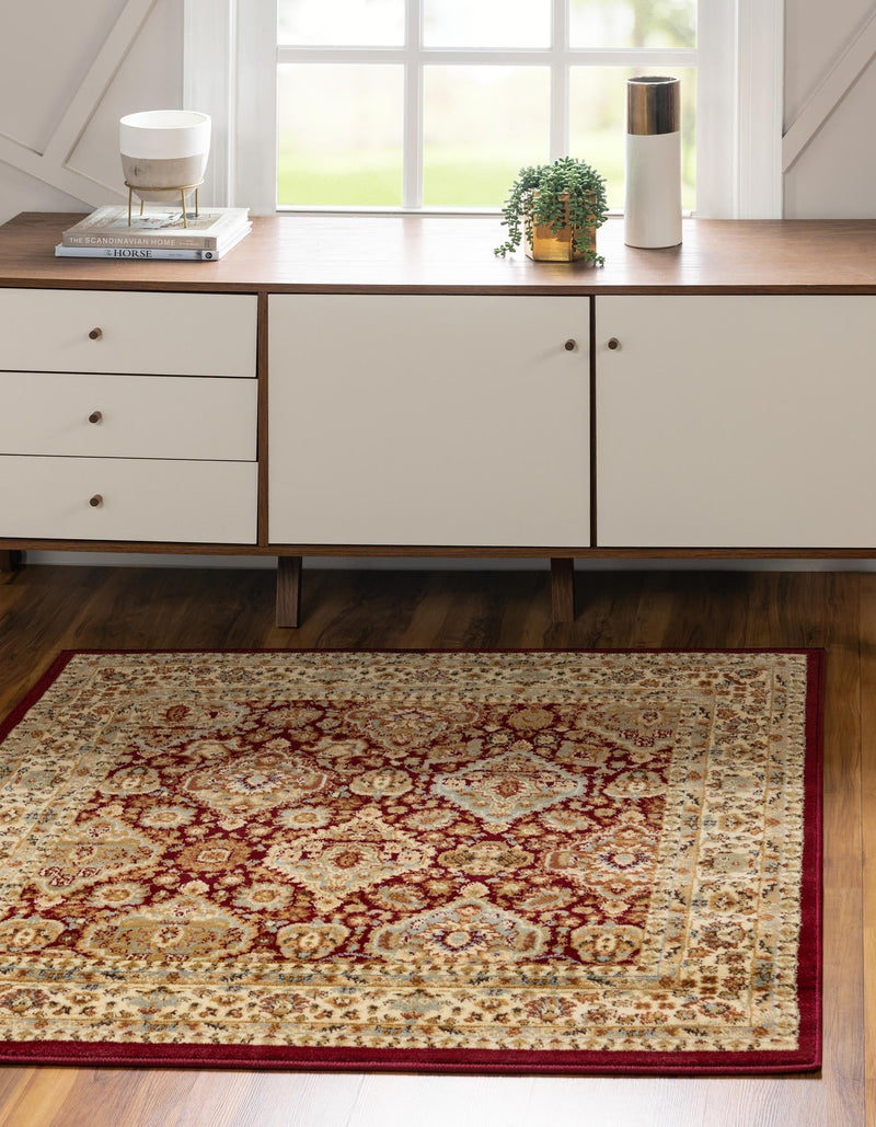 Jaipur Elegance Collection Area Rug - Sawai Square Red lifestyle 73
