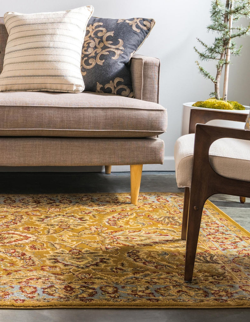Jaipur Elegance Collection Area Rug - Gaitore Rectangle Dark Yellow lifestyle 7