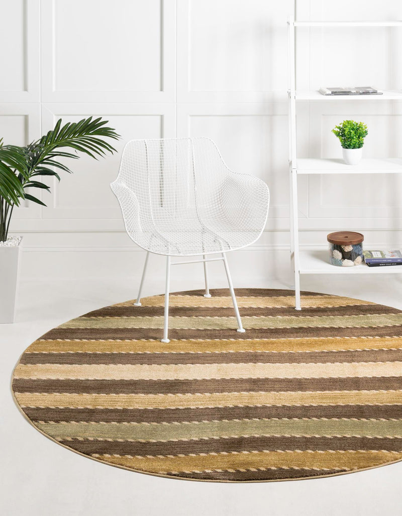 Zagros Oasis Collection Area Rug - Behbahan Round Brown lifestyle 32