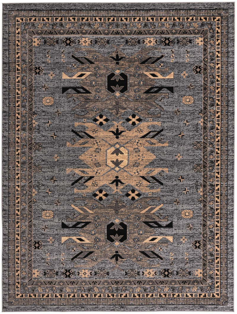 Tabriz Tapestries Collection Area Rug - Azerbaijan (Gray) Rectangle Gray lifestyle 2