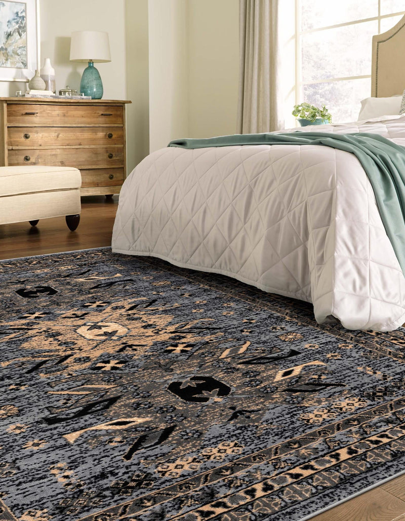 Tabriz Tapestries Collection Area Rug - Azerbaijan (Gray) Rectangle Gray lifestyle 5