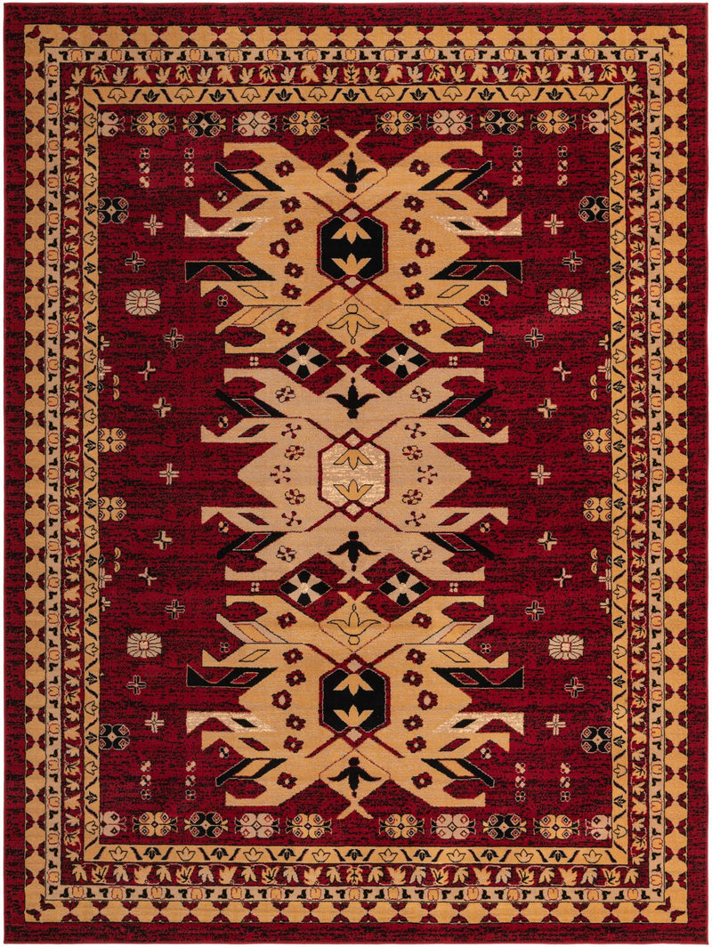 Tabriz Tapestries Collection Area Rug - Azerbaijan (Red) Rectangle Red Main