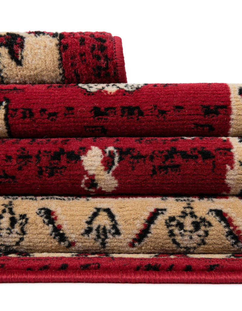 Tabriz Tapestries Collection Area Rug - Azerbaijan (Red) Rectangle Red lifestyle 14