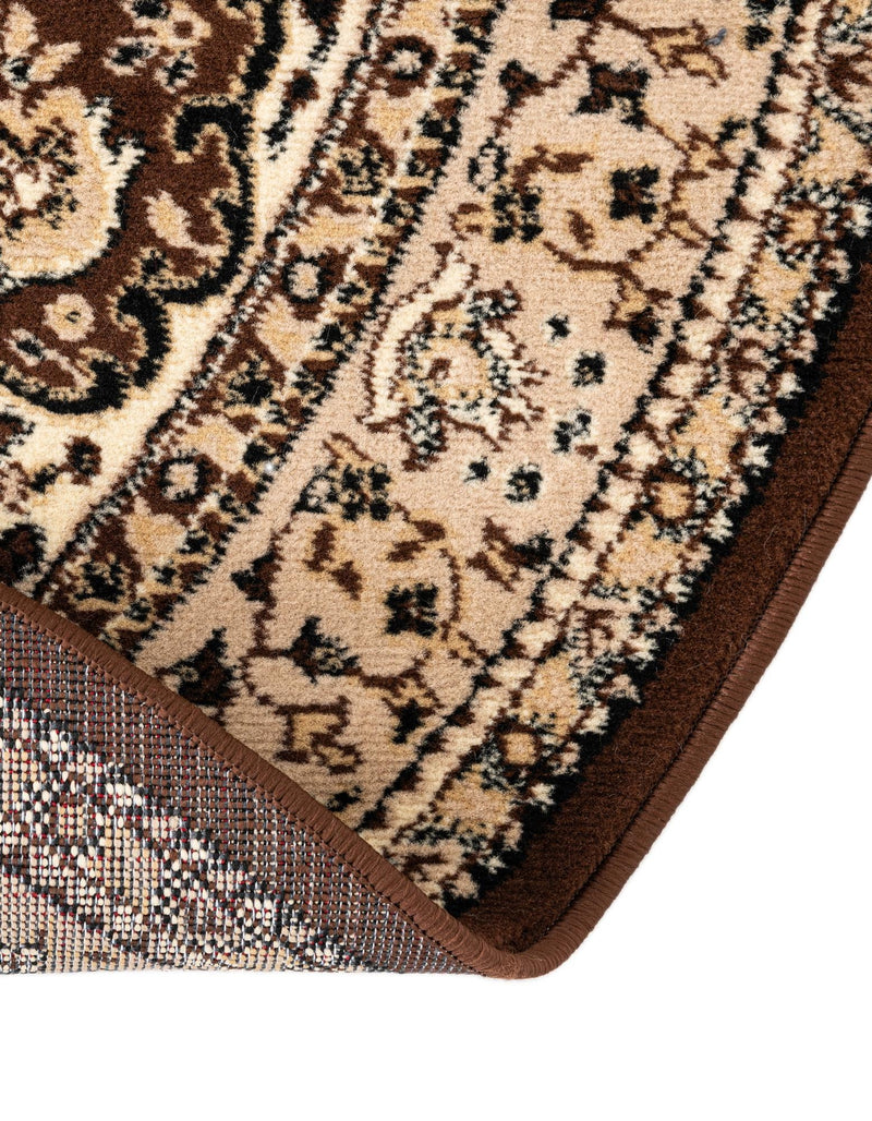 Tabriz Tapestry Collection Area Rug - Azerbaijan (Brown) Round Brown lifestyle 43