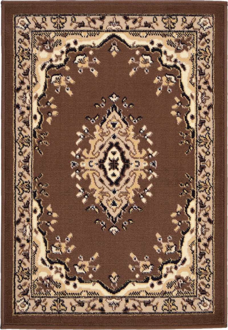 Tabriz Tapestry Collection Area Rug - Azerbaijan (Brown) Rectangle Brown Main