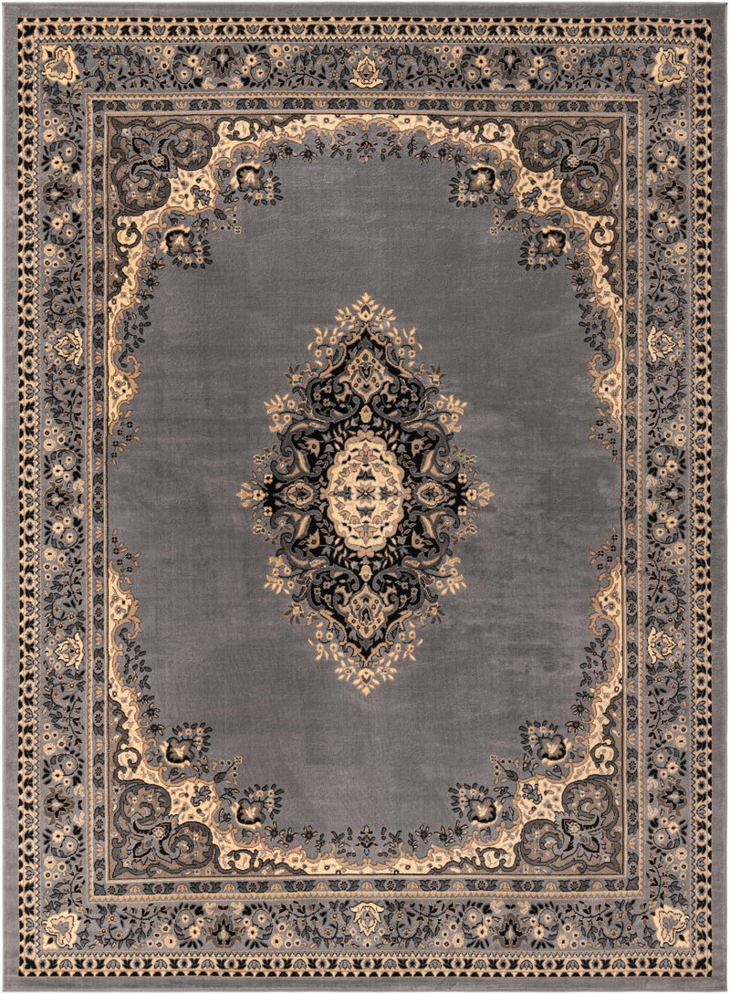 Tabriz Tapestry Collection Area Rug - Azerbaijan (Gray) Rectangle Gray Main