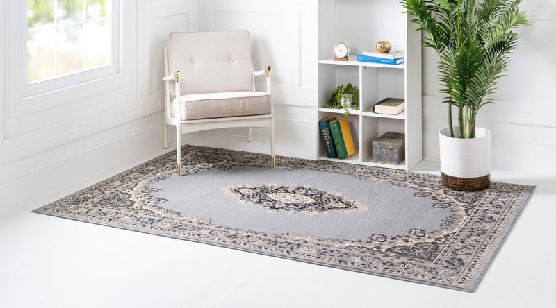 Tabriz Tapestry Collection Area Rug - Azerbaijan (Gray) Rectangle Gray lifestyle 4