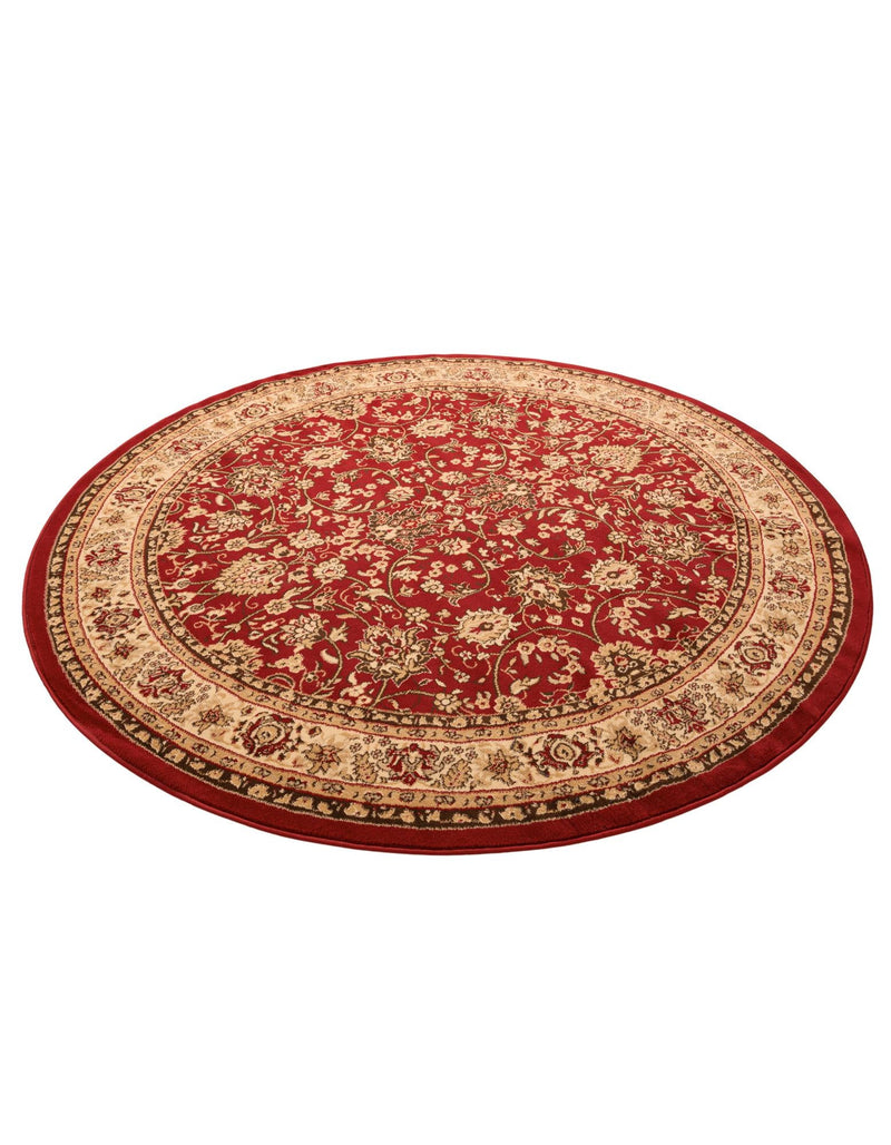Isfahan Elegance Collection Area Rug - Naghsh-e Jahan (Burgundy) Round Burgundy lifestyle 68