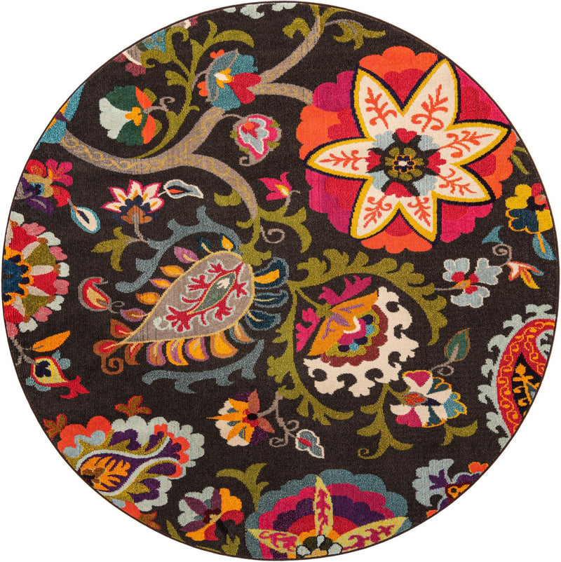 Marrakesh Elegance Collection Area Rug - Medina Round Brown lifestyle 12
