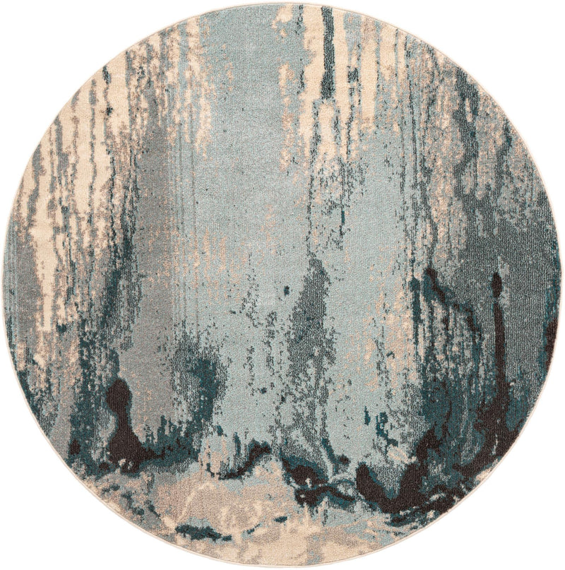 Marrakesh Elegance Collection Area Rug - Berber Round Light Blue lifestyle 28