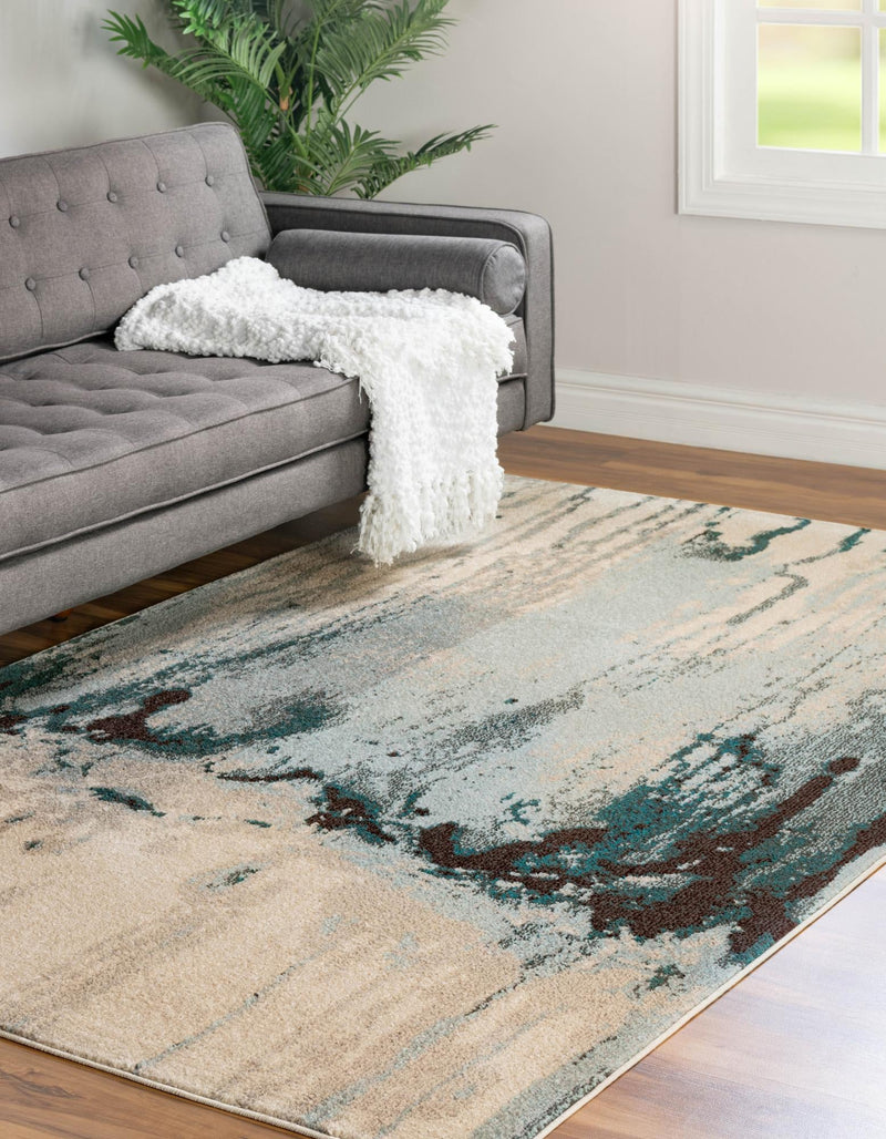 Marrakesh Elegance Collection Area Rug - Berber Rectangle Light Blue lifestyle 6