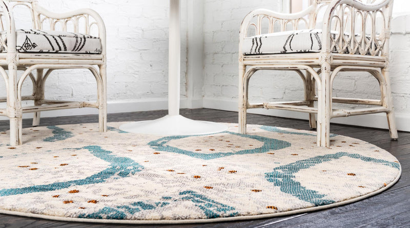 Marrakesh Elegance Collection Area Rug - Kelaa Round Cream lifestyle 20