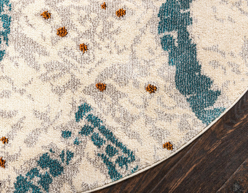 Marrakesh Elegance Collection Area Rug - Kelaa Round Cream lifestyle 35