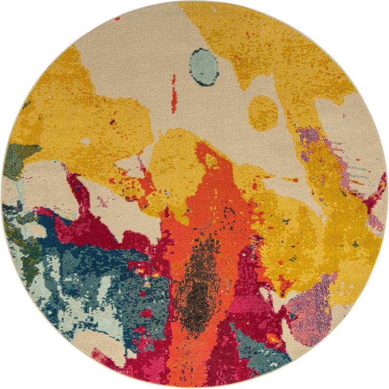 Marrakesh Elegance Collection Area Rug - Essaouira Round Beige lifestyle 11