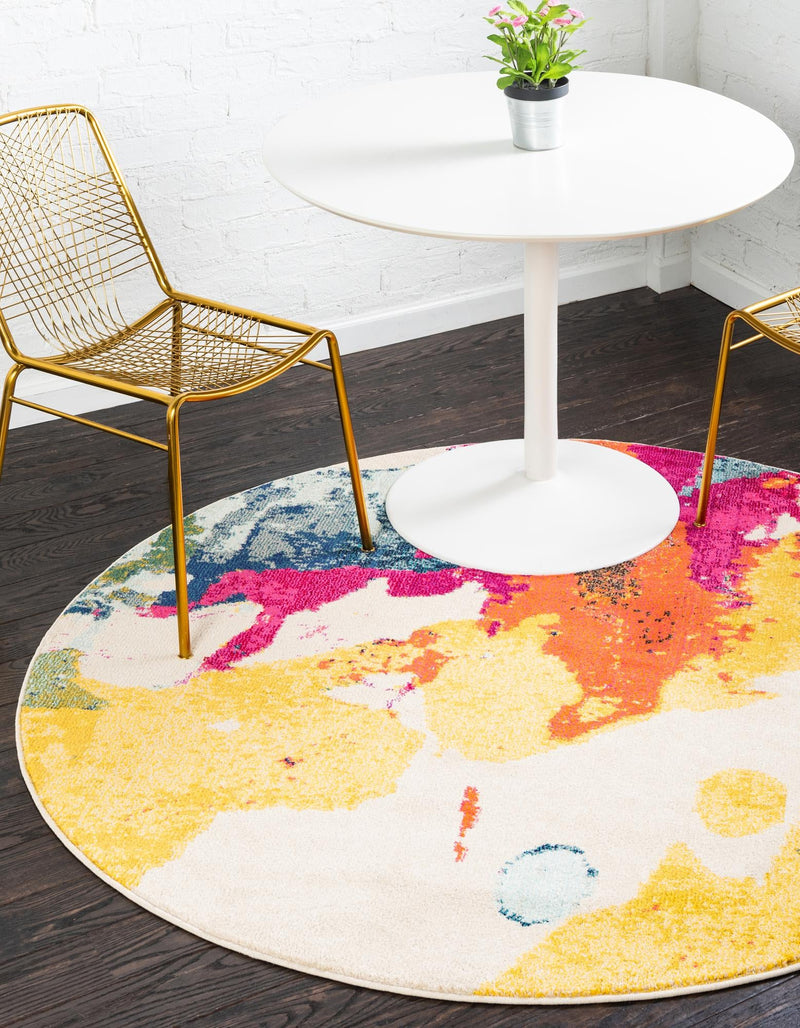 Marrakesh Elegance Collection Area Rug - Essaouira Round Beige lifestyle 20