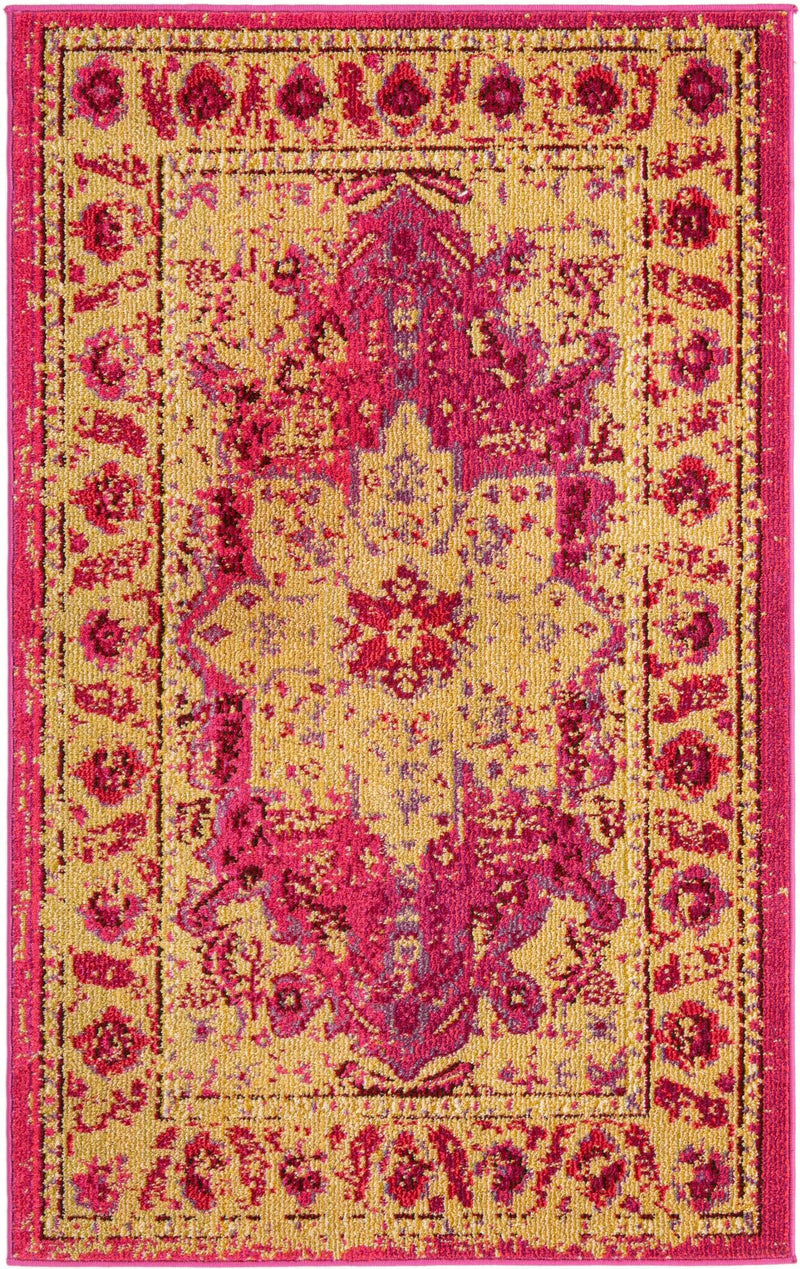 Chateau Elegance Collection Area Rug - Tuileries Rectangle Pink Main