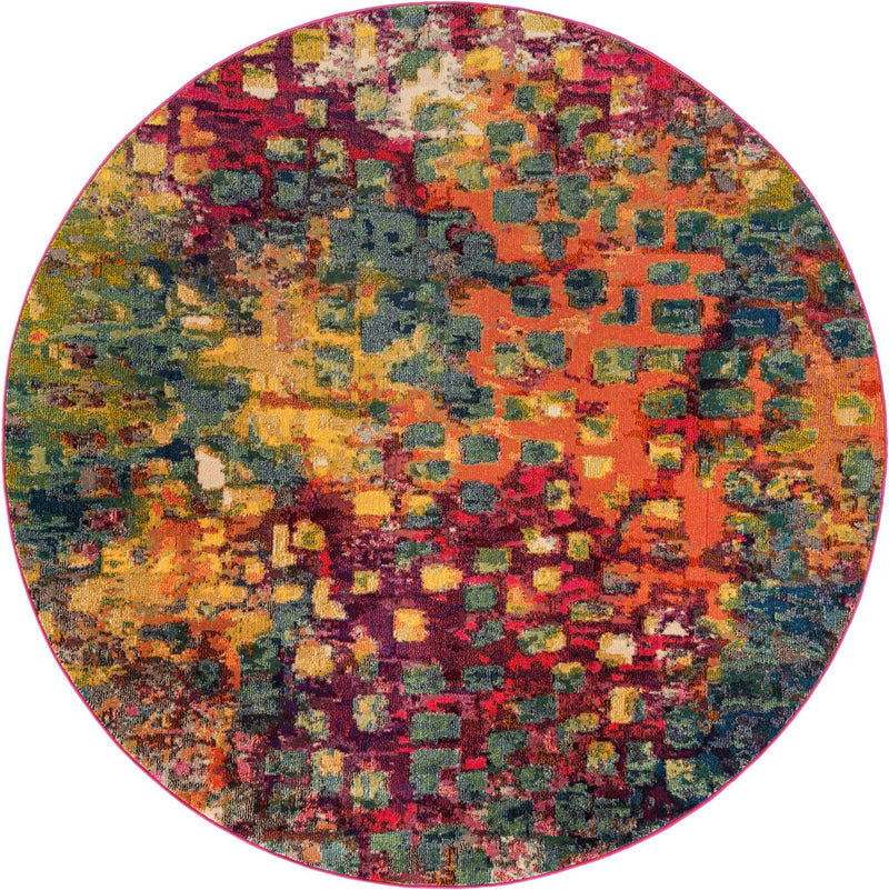 Sevilla Splendor Collection Area Rug - Alcazar Round Multi lifestyle 67