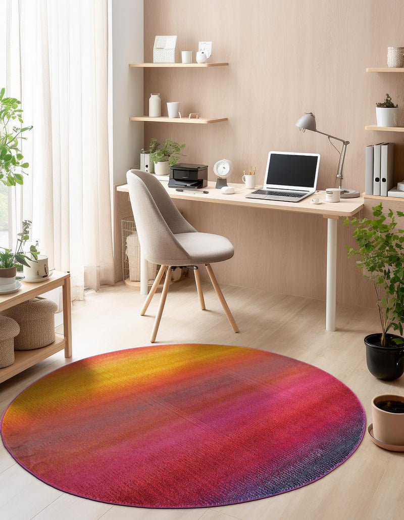 Marrakesh Elegance Collection Area Rug - Azrou Round Multi lifestyle 49