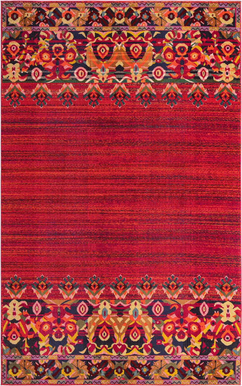 Chateau Elegance Collection Area Rug - Fontainebleau Rectangular Red lifestyle 11