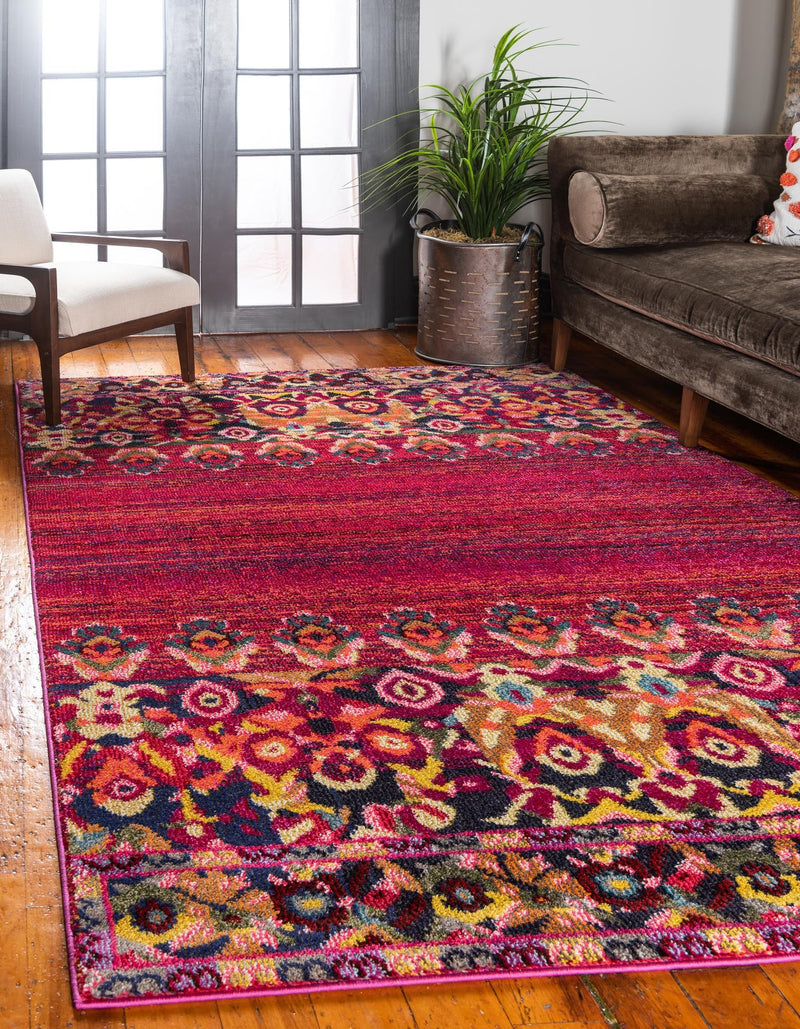 Chateau Elegance Collection Area Rug - Fontainebleau Rectangular Red lifestyle 15