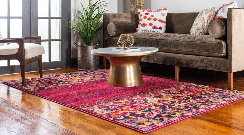 Chateau Elegance Collection Area Rug - Fontainebleau Rectangular Red lifestyle 19