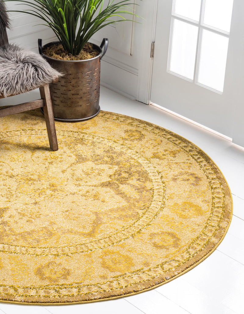 Chateau Elegance Collection Area Rug - Tuileries Round Beige lifestyle 53