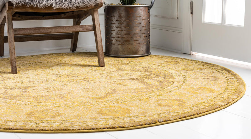 Chateau Elegance Collection Area Rug - Tuileries Round Beige lifestyle 71