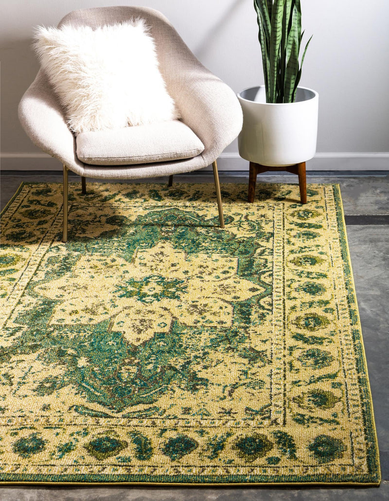 Chateau Elegance Collection Area Rug - Tuileries Rectangle Green lifestyle 8