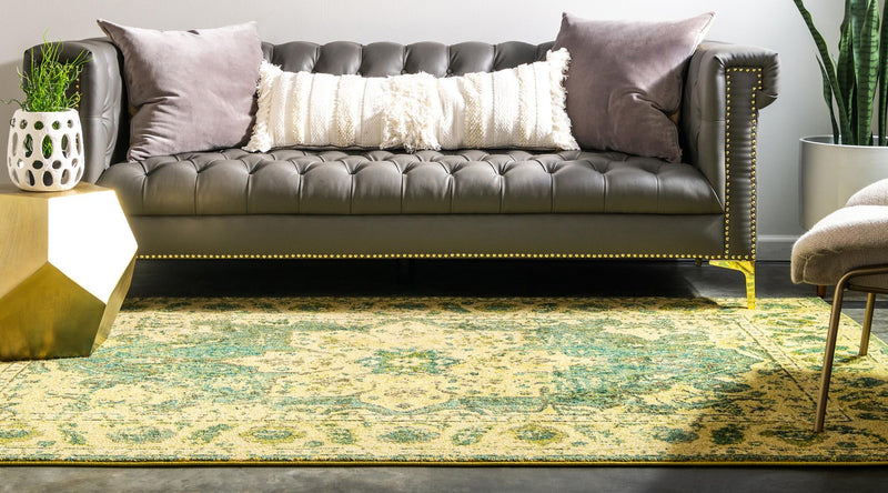 Chateau Elegance Collection Area Rug - Tuileries Rectangle Green lifestyle 16