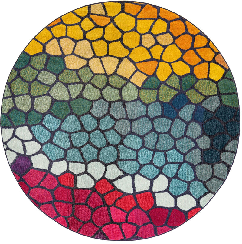 Marrakesh Elegance Collection Area Rug - Melilla Round Multi lifestyle 24