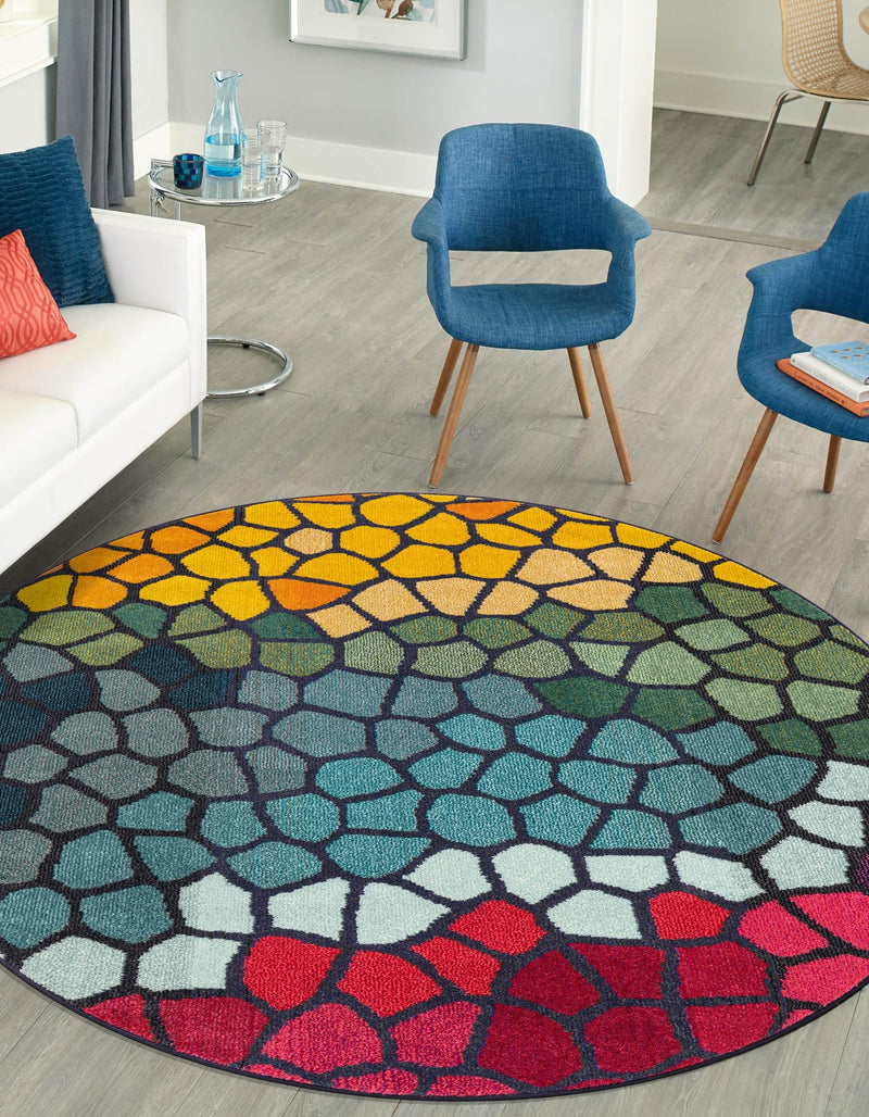 Marrakesh Elegance Collection Area Rug - Melilla Round Multi lifestyle 27