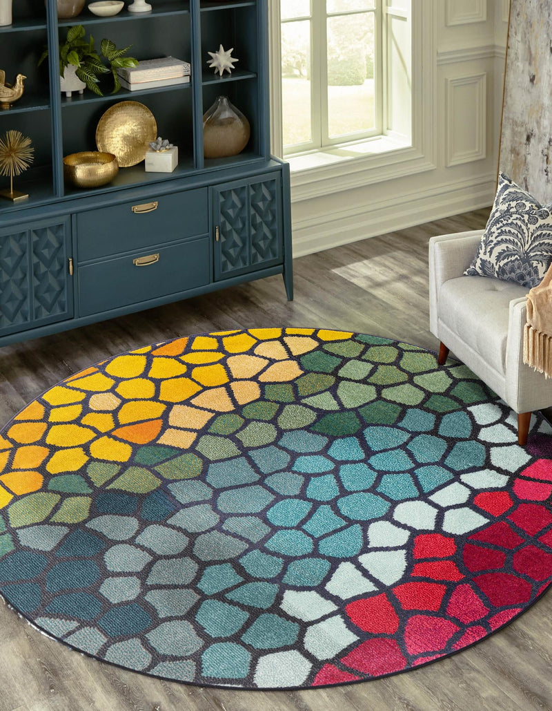 Marrakesh Elegance Collection Area Rug - Melilla Round Multi lifestyle 30