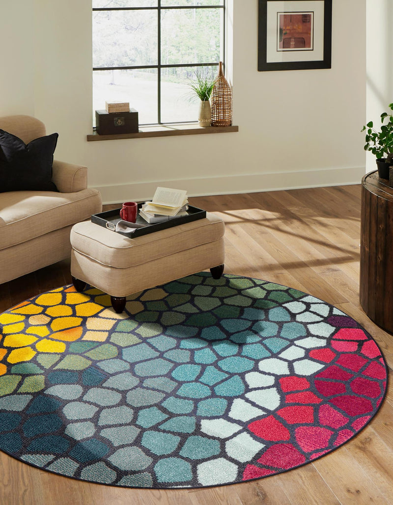 Marrakesh Elegance Collection Area Rug - Melilla Round Multi lifestyle 33